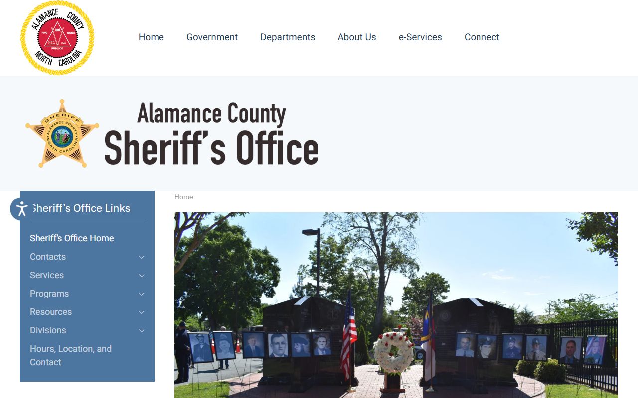 Alamance County Sheriff's Office building where recent bookings and arrest records are processed