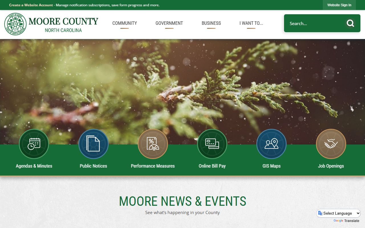 Moore County Sheriff's Office website for recent bookings and arrest records