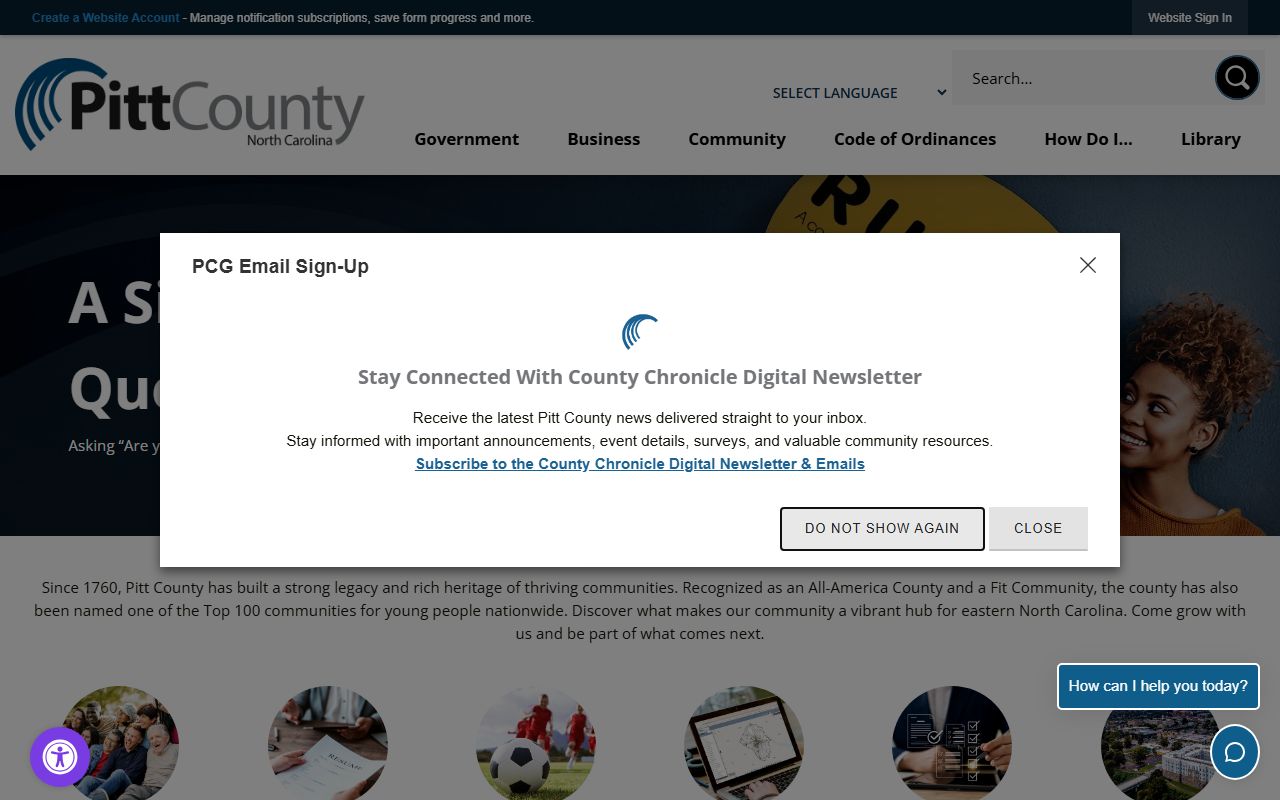 Pitt County Sheriff's Office website with links to detention and booking services