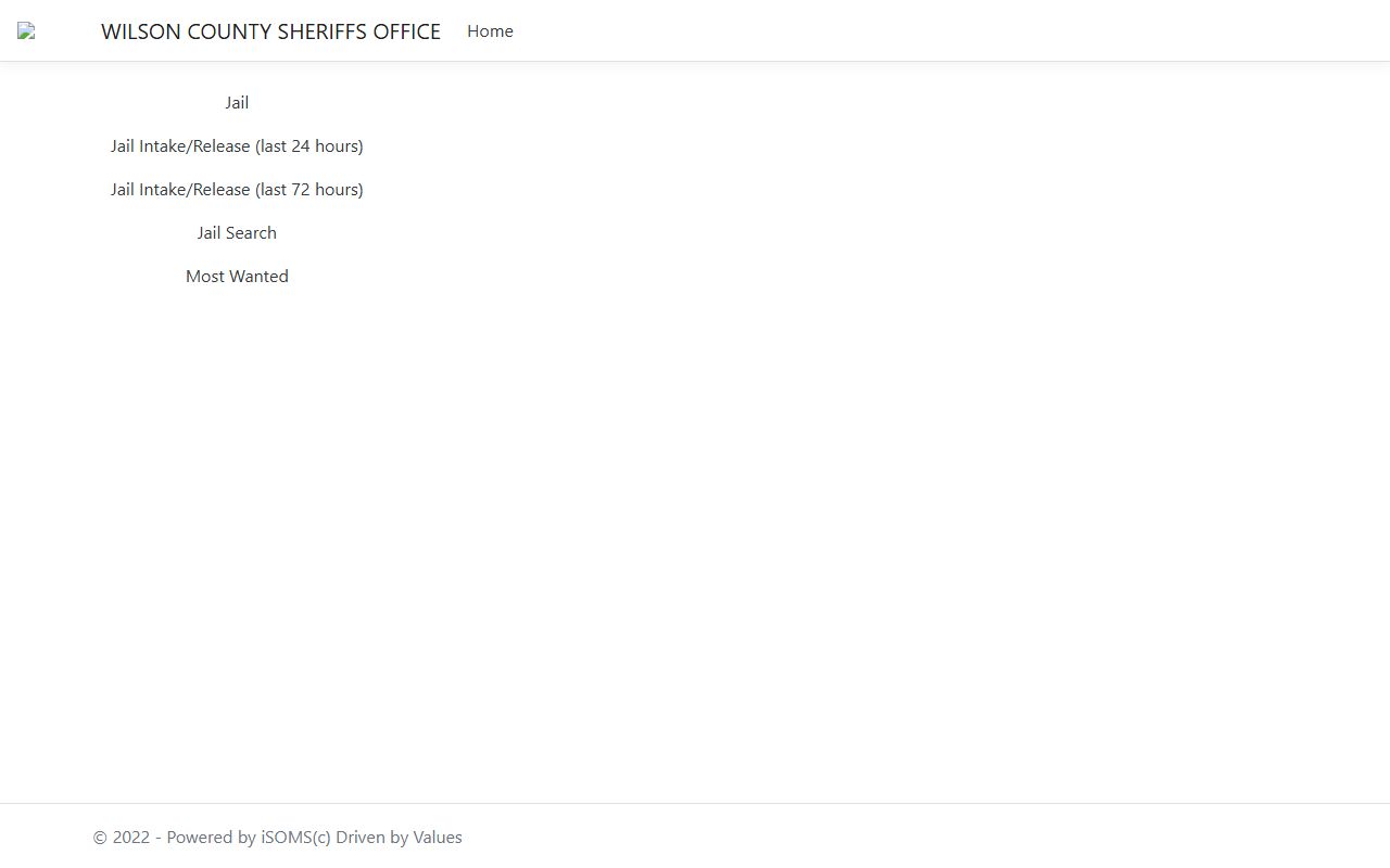 Wilson County iSOMS Portal for searching recent bookings and current inmates