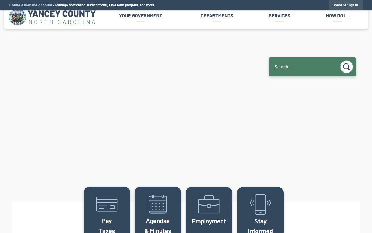 Yancey County Sheriff's Office website for recent bookings and county services