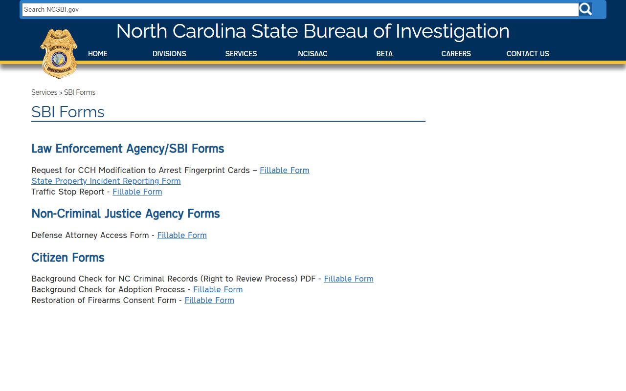 NC State Bureau of Investigation background checks for North Carolina recent bookings